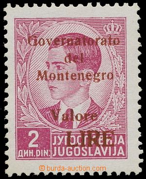 144803 - 1941 MONTENEGRO  Sas.52, nevydaná známka s přetiskem GOVE