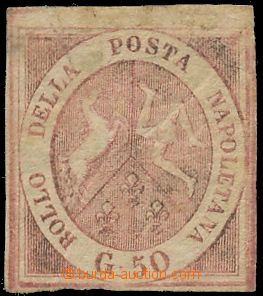 144809 - 1858 Sas.14, Coat of Arms 50Gr pink-brown, at top in margins