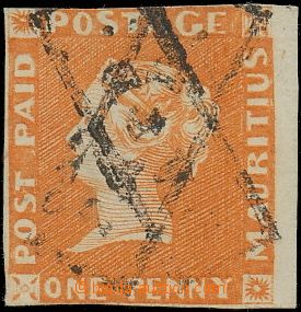 144840 - 1848 SG.3, Queen Victoria 1P orange, earliest impression (! 