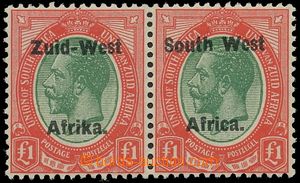 144883 - 1923 SG.15, Jiří V. £1 červená / zelená, 2-páska 