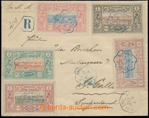 144886 - 1898 Reg letter to Switzerland with Yv.6-9, 11, 12, values 1