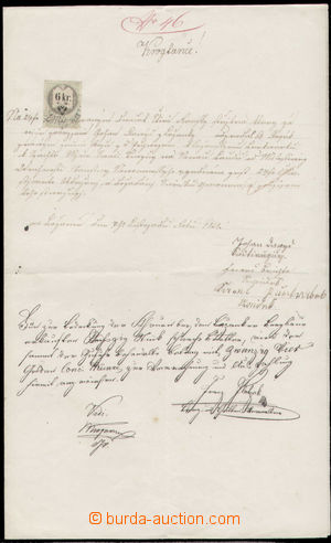144901 - 1858 AUSTRIA-HUNGARY document dated 7.11. 1858 with already 