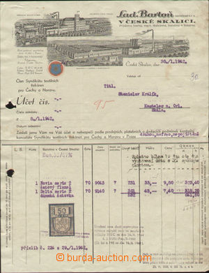 144986 - 1942 Maxa L10, revenue 50h with perfin L.B., f. Ladislav Bar