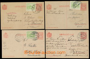 145030 - 1919 CPŘ33, comp. 4 pcs of Hungarian PC, 1x I. postal rate,