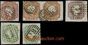 145060 - 1855-56 sestava 6ks známek, Mi.7a, 7b, 9a, 9b, 9c, Král Pe