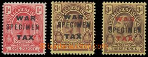 145076 - 1918-19 SG.146-148, Jiří V. - WAR TAX 1P a 3P černý pře