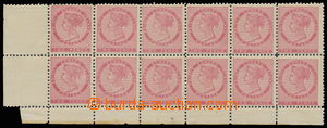 145085 - 1862 SG.12, Královna Viktorie 2P růžová, rohový 12-blok