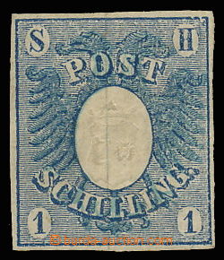 145088 - 1852 Mi.1a, Eagle with embossed print 1Sh blue, very fine pi