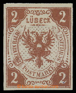 145091 - 1859 Mi.3F, Znak, chybotisk 2Sh hnědá s nápisem ZWEI EIN 