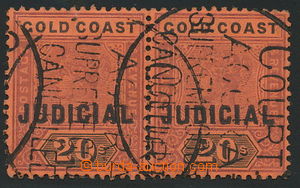 145095 - 1889 SG.25, Queen Victoria 20Sh red / black, pair, highest v