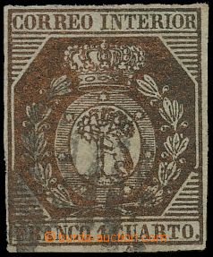 145117 - 1853 Mi.22, Town Post Madrid 1C bronze, black round numeral 