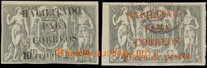 145133 - 1909 Edifil.58AA, 58AB, 10C/50C, comp. 2 pcs of fiscal stamp