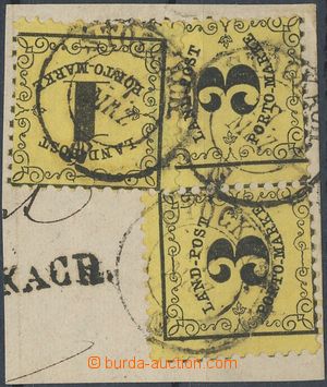 145148 - 1862 POSTAGE-DUE  Mi.1x and 2x 2 pcs of, LANDPOST 1 Kr and 2