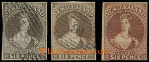 145166 - 1862-63 SG.41, 42, 43, Královna Viktorie 6P černohnědá, 