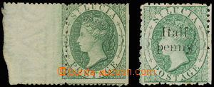145175 - 1860-63 SG.3, 9, Královna Viktorie 6P zelená s celým lev