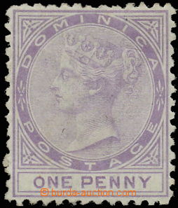 145189 - 1874 SG.1, Královna Viktorie 1P fialová, průsvitka CC, zo