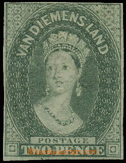 145205 - 1857 SG.33, Královna Viktorie 2P tmavě zelená, průsvitka