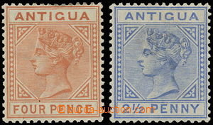 145206 - 1884-87 SG.27b, 28a, Queen Victoria 2½P blue (heavy hin