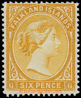 145207 - 1891 SG.33, Královna Viktorie 6P oranžově žlutá, výraz
