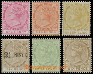 145210 - 1879-1882 sestava 6ks známek, SG.1, 3, 12, 13, 18, 19, Krá