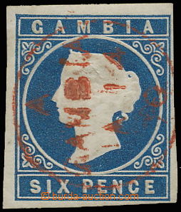 145225 - 1869 SG.3, Queen Victoria - embossed printing 6P dark blue, 