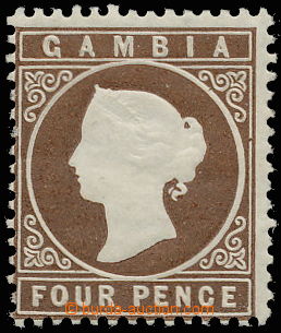 145227 - 1880-81 SG.15B, Queen Victoria - embossed printing 4P brown,