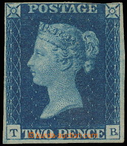145250 - 1840 SG.5, 2P blue (dark color shade), plate 1, letters T–