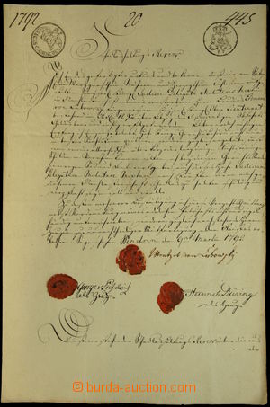 146189 - 1792 PRUSKO  krásně napsaná listina s kolky a s 3 červen