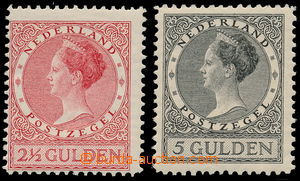 146299 - 1926 Mi.169-170A, Queen Wilhelmina, values 2½G carmine-