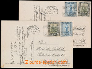 146339 - 1934 LIBYA sestava 2ks pohlednic adresovaných do ČSR, vyfr