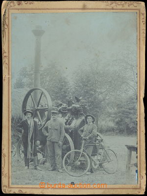 146353 - 1900 ZEMĚDĚLSTVÍ  foto 11x16cm, parní mlátička a muži