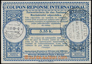 146474 - 1939 CMO2, mezinárodní odpovědka 3,35K, vlevo DR PRAHA 1/