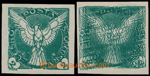 146489 - 1918 Pof.NV1 VV, Sokol v letu 2h zelená, 1x dvojitý a 1x t