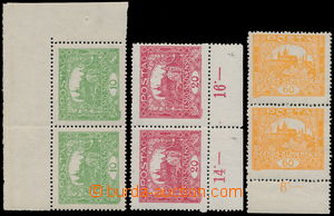 146502 -  Pof.6A, 8A, 17A, selection of values 10h green, 20h carmine