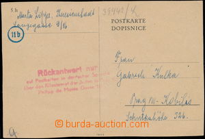 146507 - 1944 C.C. TEREZIN-THERESIENSTADT  PC without franking sent f