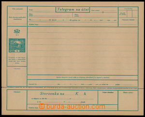 146565 - 1919 CTÚ1A, blanket telegramu s přitištěnou zn. Hradčan