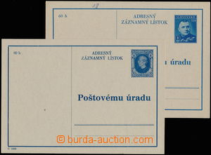 146581 - 1939-40 CAZ1-2, Hlinka a Tiso, sestava 2ks adresních zázna