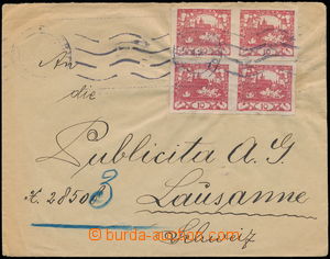 146587 - 1918 těžší dopis zaslaný do Švýcarska v I. TO, vyfr. 