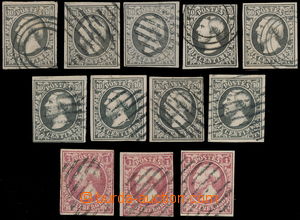 146639 - 1852 Mi.1-2, Wilhelm III., 9x hodnota 10C černá, 3x hodnot