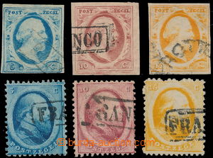 146724 - 1852-64 Mi.1-3, 4-6, Willem III., complete set 6 pcs of stam