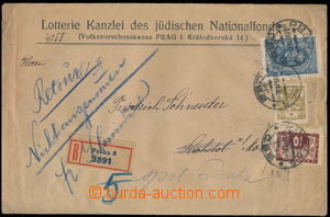 146739 - 1921 JUDAIKA  spěšný R-tiskopis na Moravu vyfr. mj 10h sp
