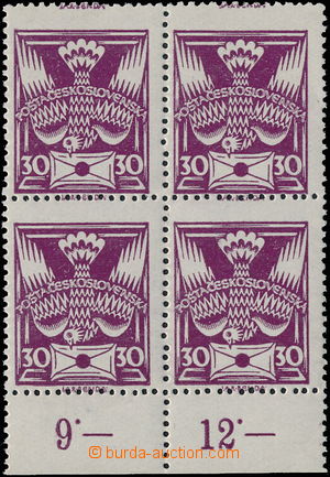 146802 -  Pof.150, 30h fialová, krajový 4-blok s počítadly, kat. 