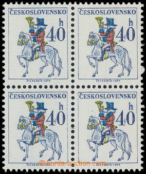 146822 - 1974 Pof.2112xa, Poštovní emblémy - jezdec, 4-blok, papí