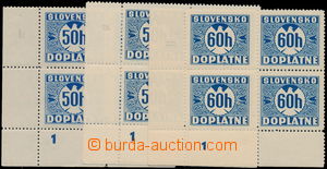 146885 - 1939 Alb.D6Xy, D6-7Xx, comp. 3 pcs of corner blk-of-4 with p