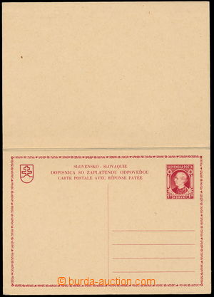 146913 - 1939 CDV5X, dvojitá dopisnice Hlinka červená 1,20+1,20Sk,