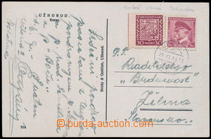 146922 - 1938 CARPATHIAN RUTHENIA  postcard Uzhhorod to Czechoslovaki