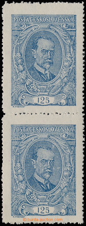 146937 -  Pof.140ST, 125h blue, vertical pair with joined types, c.v.