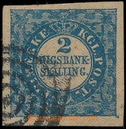 146944 - 1851 Mi.2 I., 2S blue RIGSBANK-SKILLING, Ferslew, plate 1, p
