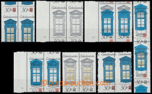 146964 - 1977 Pof.2241, Historická okna 30h, sestava 7ks 2-pásek, v