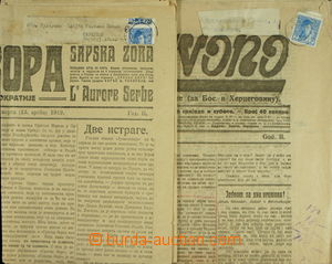 146966 - 1919 sestava 2ks novin s provizorními novinovými známkami